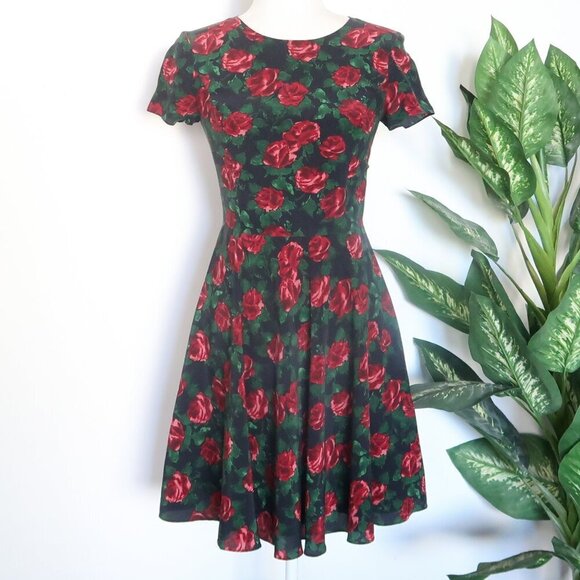 Brooks Brothers 100% Silk Floral Print Fit & Flare Short Sleeve Mini Dress 0 - Picture 3 of 12